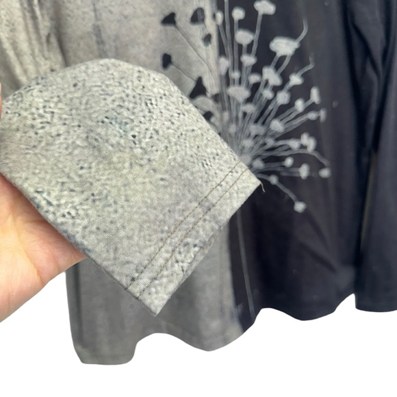 Grey/Black Long Sleeve Crew Neck Fashion T-Shirt Top Size M - Picture 2 of 11